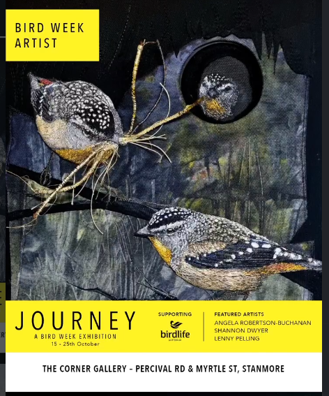 The 100cm Journey, Spotted Pardalote image. entry for This years Birdweek exhibition.